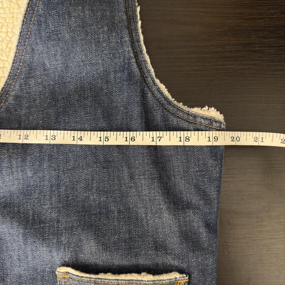 Vintage Levis Vest Mens Medium Denim Sherpa Lined Orange Tab Western Vtg 70s - Picture 14 of 16